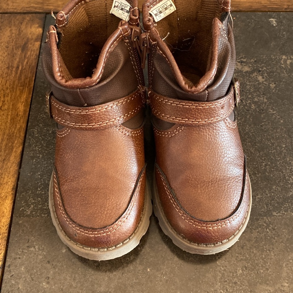 Carters Toddler Boy Brown Boots - Picture 3 of 9